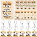 6 Sets Employees Appreciation Gifts Bulk, Cute Handmade Crocheted S'more Marshmallow Keychains with Thank You Cards Xmas Stocking Stuffer for Coworker Staff Team Holiday Party Favory