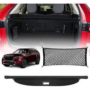 Cargo Cover for 2025 Mazda CX90 - Tesmirror Retractable Cargo Cover Compatible with 2024-2025 Mazda CX-90 Tonneau Cover Rear Trunk Cargo Security Shade Cover for Mazda CX 90 Accessories