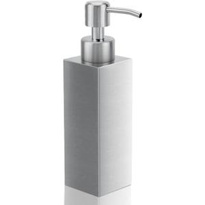 Soap Dispenser with Rust Proof Stainless Steel Pump Refillable for Bathroom and Kitchen Soap Dispenser for Essential Oils, Liquid, Lotions (8.5OZ / 250ML) (Square-silver)