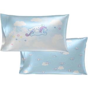 Cinnamoroll Beauty Silky Satin Standard 2 Pack Reversible Pillowcase Cover 20x30 for Hair and Skin, (Officially Licensed Product) by Franco Collectibles