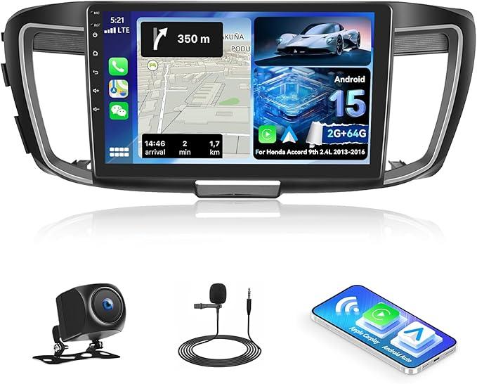 8 Core 6G 128G for Honda Accord 2013 2014 2015 Radio Android 9 Inch Touchscreen Wireless Carplay Android Auto, Driauto Car Stereo for Honda Upgrade Bluetooth DSP GPS Navigation WiFi FM/RDS Backup Cam