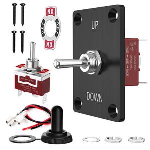 Waterproof Toggle Switch 12V DC 30A, Heavy Duty SPDT 3 Pin Switch with Mounting Panel and Boot Cover for Light Dimming, Fan Control, and 3-Way Switching Electrical Applications