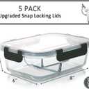 M MCIRCO [5-Pack, 36 oz] Glass Meal Prep Containers 3 Compartment with Lids, Glass Lunch Containers,Food Prep Lunch Box,Bento Box,Microwave, Oven, Freezer, Dishwasher (4.5 Cups)