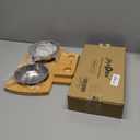 Elevated Dog Bowls, Bamboo Raised Dog Bowl for Small Dogs & Cats, with 2 Stainless Steel Bowls (4'' Tall-20oz Bowl) (Natural)