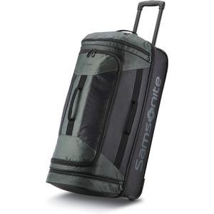 Samsonite Andante 2 Wheeled Duffel Bag 28-Inch Durable Rolling Luggage with Inline Skate Wheels, Push-Button Handle & Spacious Compartments Travel-Friendly and Lightweight - Moss Green/Black