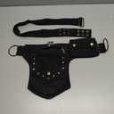 Renaissance Faire Festival Thigh Bag - Drop Leg Fanny Pack for Women - Lace Waist Utility Hip Belt - Renaissance Accessories (3-black)