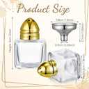 Uiifan 12 Pcs 0.5 oz Cube Shape Small Salt and Pepper Shakers with Tone Tops Clear Mini Glass Seasoning Jars Spice Salt Shakers with Funnel for Wedding Party Restaurant Home Kitchen (Gold)