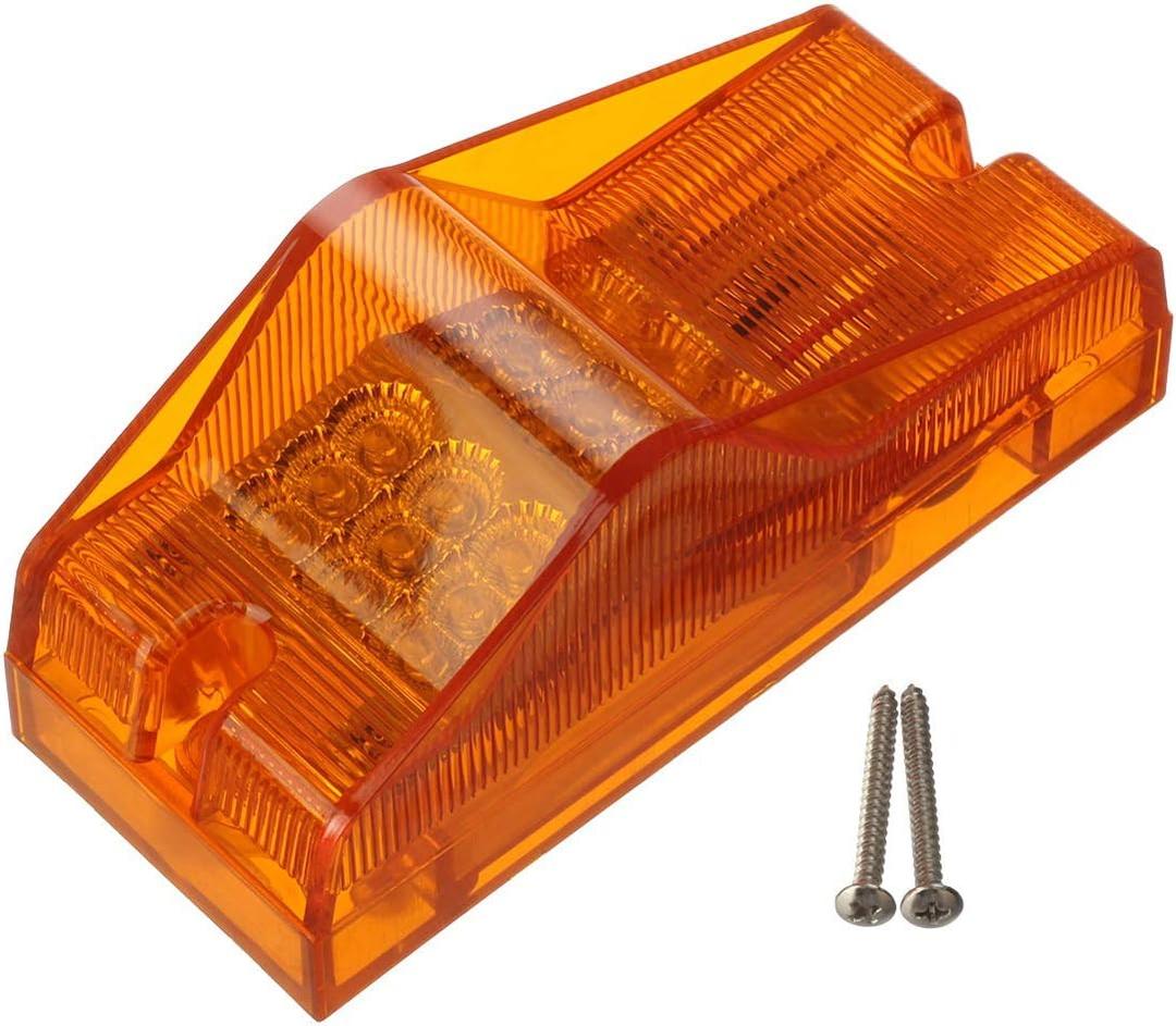 Partsam 18 LED Trailer Bus Mid Turn Signal Marker Light (amber) Side Mount P/T/C Light Clearance with Reflector Replacement for Freightliner Sleepers Side Marker/Turn Signals, 3 wires