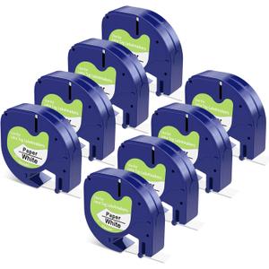 8-Pack Compatible with DYMO LetraTag Refills 91330 Paper Tape Replacement for LT100H LT-100T LT-200B, 91330 Label Maker Refills Tape Black on White