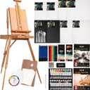 DJAR 89 pcs Acrylic Paint Set with French Easel for Professional Artist, Painting Kit with Paint Brushes, Canvas, Acrylic Art Supplies Kit for for Adults