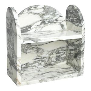 DUANYAN Marble Shelf Bathroom Counter Organizer and Storage 2-Tier White