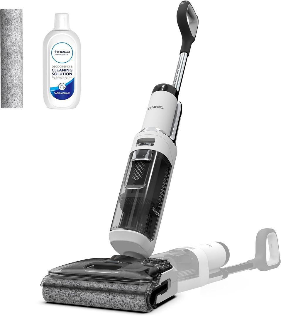 Tineco Floor ONE Stretch S6 Cordless Wet Dry Vacuum Cleaner, 180Lay-Flat Smart Vacuum Mop, 40 Minutes Long Runtime 158 Flashdry Self-Cleaning, Dual-Sided Edge Cleaning Lightweight Floor Cleaner