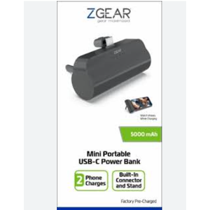 Z Gear Mini Portable USB-C Power Bank 5000 mAh
