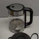 Amazon Basics Electric Kettle with Glass Carafe for Tea and Coffee, BPA-Free, Fast Boiling, Auto Shut-Off, 1.7 Liter, 1500W, Black and Silver (1.8 Quarts)