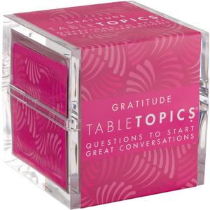 TableTopics Gratitude Question Card Game - 135 Conversation Starter Cards for Positive Talk with Family at The Dinner Table & Friends at Get-Togethers and Dinner Parties