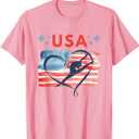 Patriotic American Flag Gymnastics Design for USA Gymnasts T-Shirt, S
