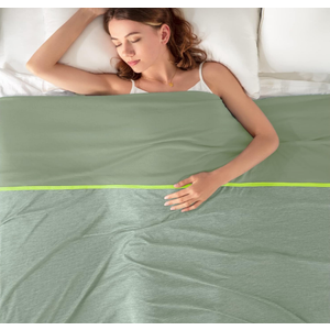 Topcee Cooling Blanket (90"x90"Queen Size) for Night Sweats Absorbs Heat to Keep Adults Cool on Warm Nights, Q-Max 0.5 Cooling Blankets for Hot Sleepers, Ultra-Cool Lightweight Blanket for Bed, Green