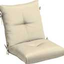 Arden Outdoor Plush Modern Tufted Blowfill Dining Chair Cushion, 21 x 40, Rain-Proof, Fade Resistant, Tufted Cushion for Dining and Bistro Chairs Tan Leala