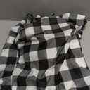 Smiry Picnic Table Cover with Bench Covers, Waterproof Elastic Fitted Tablecloths for 8 Foot Rectangle Tables, Washable Buffalo Plaid Tablecloth for Camping, Outdoor (Black & White, 30"x96")