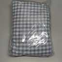 KKJIAF 4 Pieces Plaid Ruffle Full Size Bed Sheets, Cotton Gingham Full Size Sheet Set Linen Feel Comfy Breathable Ruffed Bed Sheet Set with 16 Inch Deep Pocket, Dusty Blue