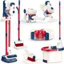 Kids Cleaning Toy Set 12 Piece - Kid Vacuum Toy That Works Toddler Vacuum Cleaner Broom and Dustpan Set Mop Set Pretend Play Home Cleaning Toys for Ages 3 4 5 6 7 8 Years Old Girl Boy Child Children