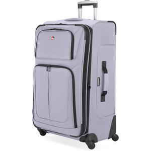 SWISSGEAR Sion Large Checked Spinner Luggage, Softside Expandable, Lightweight Suitcase, Evening Haze, 30-Inch
