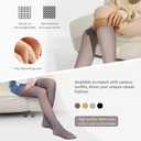 EXQUISLIFE Fleece Lined Tights Sheer Women - Fake Translucent Warm Pantyhose Leggings Sheer Thick Tights, for Winter (Black)