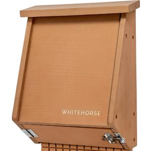 WHITEHORSE 4-Compartment Bat House - A Premium Cedar Bat Box that is Built to Last - Enjoy a Healthier Yard with Fewer Mosquitos While Supporting Bats (Brown)