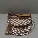 Spacious Checkered Nylon Crossbody Bag Bum Bag Checkered Handbags Wallets for Women