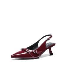 DREAM PAIRS Women's Low Kitten Heels Slingback Closed Pointed Toe Comfortable Dressy Pumps Wedding Party Casual Elegant Dress Shoes 7.5