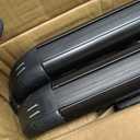 2Pcs 43.3 Inch Universal Car Top Roof Cross Bar Luggage Cargo Rack Adjustable Window Frame Aluminum Black