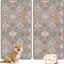 nunubaby Washable Pee Pads for Dogs, Stylish, Non-Slip and Leak-Proof Pee Pads. Reusable Potty Pads for Dogs for Crates and Floors.(Brown/Multi, 24" x48" )