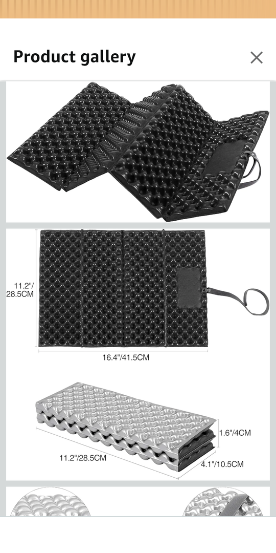 REDCAMP Ultralight Foam Backpacking Sit Pad, Foldable Waterproof Z Hiking Sitting Pad Insulated Stadium Seat Cushion with Strap for Outdoor Camping Picnic, Blue/Black/Yellow