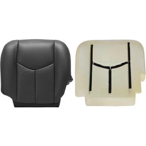 SecosAutoparts Driver Bottom and Foam Cushion Replacement Leather Seat Cover Dark Gray #692 or 69i Compatible with Chevy Tahoe Suburban Compatible with GMC Sierra Yukon 2003 2004 2005 2006