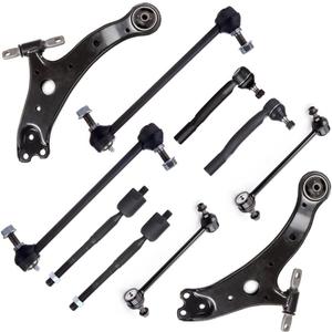SCITOO 10pcs Front Suspension Kit Lower Control Arm Inner Outer Tie Rod End Sway Bar Link Fit 2004-2006 For Lexus ES330 2004-2006 For Toyota Camry 2004-2008 For Toyota Solara