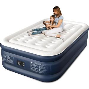 Air Mattress, 18" Raised Full Size Self Inflatable Blow Up Mattress with Built in Pump, Thick Comfort Air Bed with Carry Bag for Camping, Guests & Home, 600lb Capacity Colchon Inflable