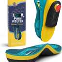 WalkHero Heavy Duty Arch Support Insoles, 220+lbs Plantar Fasciitis Orthopedic Inserts Relieve Pain, Work Boot Orthotics Insoles (Mens 6-6.5 | Womens 8-8.5, Coral Green)
