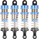 Oiled 4Pcs 72mm Aluminum Oil Shock Set for 1/12 1/14 1/16 RC Cars - Front/Rear Upgrade Compatible with WLtoys 144001, 124019, MJX 16208, HBX (Bz-silver-blue-81mm)