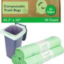bioMat Compostable Trash Bags 64 Gallon, 30 Count, Extra Large flat top Kitchen Food Scrap Bin Liners, BPI, CMA and OK Compost HOME certified, Meets the ASTM D6400 Standard