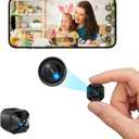 Mini Camera - 4K HD Wireless Small Camera - Tiny Indoor Security Camera with Auto Night Vision & AI Motion Detection - Nanny Cam with Real Time Alerts - WiFi Camera for Pet, Baby, Nanny, Home, Office