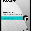 Americanflat 18x24 Poster Frame with Polished Plexiglass - Streamline Collection - Thin Border Picture Frame for Wall Display - Hanging Hardware Included - Black