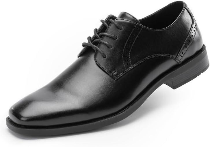 Men's Oxfords Lace Ups, Leather Lined, Square Toe Dress Shoes for Men Formal Occasions Gatsby (8.5, Black)