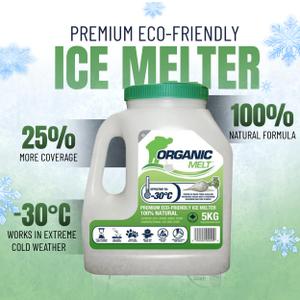 Ice Melt Safe for Concrete, Sidewalks, and Driveways  PetFriendly Snow Salt and Ice Melter – Organic Melt Granular DeIcing Product  EcoFriendly, 5kg (11lbs) Shaker Jug