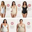 FeelinGirl Shapewear Bodysuits for Women Tummy Control Deep V Neck Body Suits with Built in Bra Tops, Black, Large