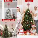 14.5 Inch Christmas Star Tree Topper Glitter Red Star Tree Topper 8 Point Star Treetop Ornament Metal Hollow Designed for Home Holiday Xmas Tree Decorations