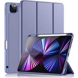 Wenlaty Compatible with iPad Pro 11 Inch Case 4th/3rd/2nd Generation with Pencil Holder, for iPad 11 Pro Case 2022/2021/2020, Trifold Slim Protective Cover with Soft TPU, Auto Wake/Sleep, Blue Gray