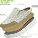 TIDU Women's Orthopedic Shoes Arch Support Slippers for Plantar Fasciitis Diabetic Casual Slip On Mules Comfortable Walking Canvas Loafer (9, Yellow)