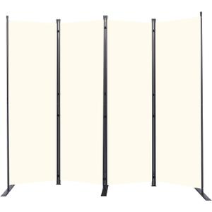 Room Divider 6FT Portable Room Dividers and Folding Privacy Screens, 88'' W Fabric Divider for Room Separation, 4 Panel Partition Room Dividers Freestanding Wall Divider Screen for Dorm Studio Office (Beige)