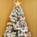 4 x Emopeak 24Pcs Christmas Balls Ornaments for Xmas Christmas Tree - 4 Style Shatterproof Christmas Tree Decorations Hanging Ball for Holiday Wedding Party Decoration (Rose Gold, 1.3"/3.2CM)