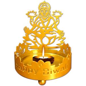 Diwali Shadow Diya Indian Lord Lakshmi Tea Light Holders for Diwali Decoration Gift Traditional Dawali Shadow Lamps Religious Tealight Candle Holder Return Gifts for Indian Housewarming Pooja Favor